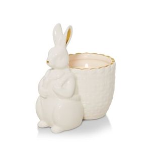 YANKEE CANDLE CERAMIC Bunny Easter Basket LG Votive Tealight Holder NWT 1 Left